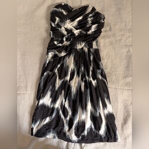 Express Black and White Strapless Dress